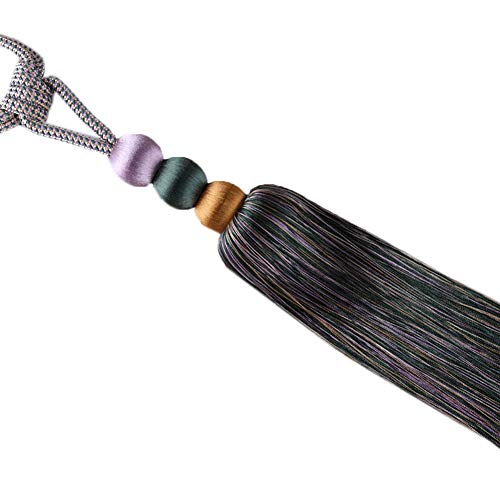 Quastenvorhänge, Bindeseil-Raffhalter, Set mit 2 Vorhangschnallen im europäischen Stil, Bandage, Perlenrücken, Seil(Green) von SYBNIKOLF
