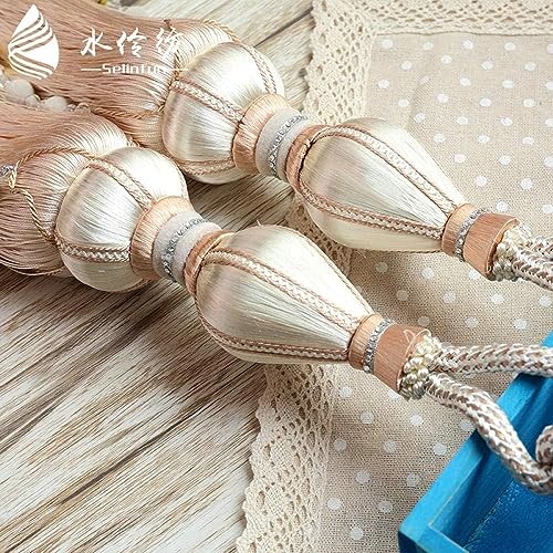 Quastenvorhänge, Bindeseil-Raffhalter, Vorhang-Aufhänger im europäischen Stil, Ball for Binden, Seil for, neue Seidenquaste, Beige, Einheitsgröße Quastenvorhänge, Bindeseil-Raffhalter, Vorhang-Aufhänger im europäischen Stil, Ball for Binden, Seil for, neue Seidenquaste, Beige, Einheitsgröße von SYBNIKOLF