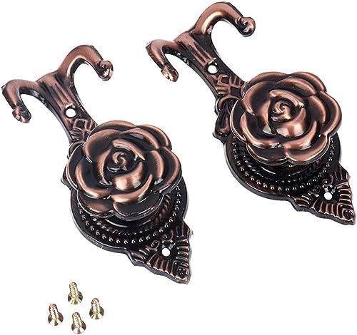 Quastenvorhänge, Bindeseil-Raffhalter, backs Wandmontierte Vorhanghalter Metall Wand Raffhalter Haken Kleiderbügel Ho(Dark Khaki,Dark Khaki) von SYBNIKOLF