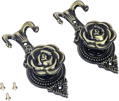 Quastenvorhänge, Bindeseil-Raffhalter, backs Wandmontierte Vorhanghalter Metall Wand Raffhalter Haken Kleiderbügel Ho(Plum,Dark Khaki) von SYBNIKOLF