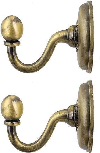 Quastenvorhänge, Bindeseil-Raffhalter, backs Wandmontierte Vorhanghalter Metallaufhänger Wand Raffhalter Haken H(Khaki,Khaki) von SYBNIKOLF