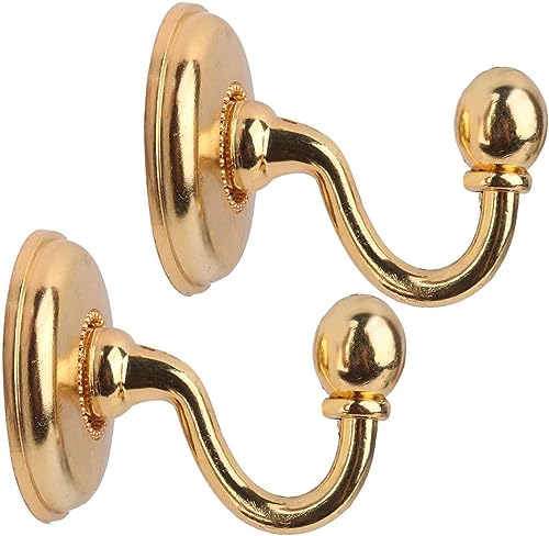 Quastenvorhänge, Bindeseil-Raffhalter, backs Wandmontierte Vorhanghalter Metallaufhänger Wand Raffhalter Haken H(Rose Gold,Onecolor) von SYBNIKOLF