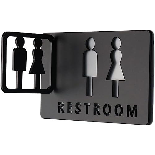 Toilettenschild aus Acryl for eine Toilette, schwarze 8-Zoll- und 4-Zoll-Kombination, Badezimmertürschild for Männer und Frauen, Dekoration for Büros Toilettenschild aus Acryl for eine Toilette, schwarze 8-Zoll- und 4-Zoll-Kombination, Badezimmertürschild for Männer und Frauen, Dekoration for Büros von SYBNIKOLF