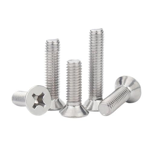 selbstschneidende Schrauben aus Edelstahl, 100 Stück M1 .2 .4 Kreuzschlitz Senkkopf selbstschneidende Schrauben vernickelt Kohlenstoffstahl(4mmx100pcs,M1.4) von SYBNIKOLF