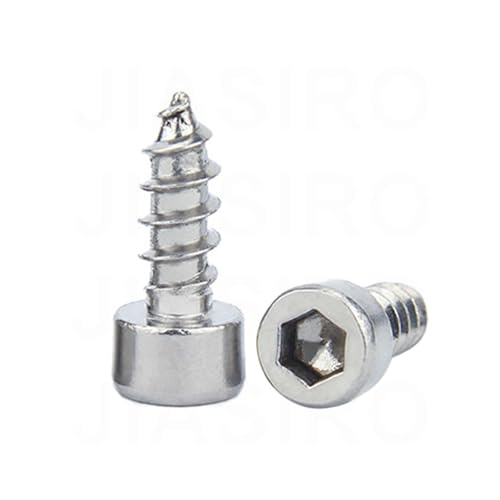 selbstschneidende Schrauben aus Edelstahl, 100 Stück M2 .6 M3 Sechskant-Innensechskant-Blechschraube 304 Edelstahlkopfschraube(6mm,M2.6-100pcs) von SYBNIKOLF