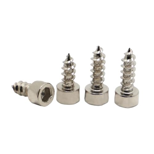 selbstschneidende Schrauben aus Edelstahl, 20 stücke M3 .5 Vernickelt Carbon Stahl Hex Innensechskant Kappe Kopf Lautsprecher Holz Selbstschneidende Schraube(30mm,M3.5 20pcs) von SYBNIKOLF
