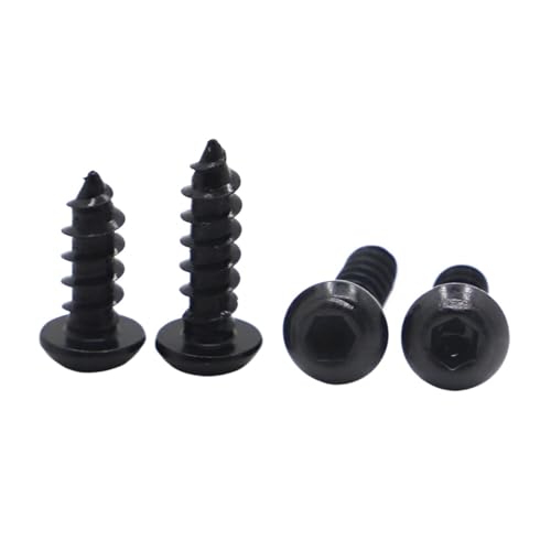 selbstschneidende Schrauben aus Edelstahl, 50 Stück M2 .5 M3 Hochfeste 8. Kohlenstoffstahl Pan Rundkopf Innensechskant Selbstschneidende Schrauben(16mm,M2.5 50pcs) von SYBNIKOLF