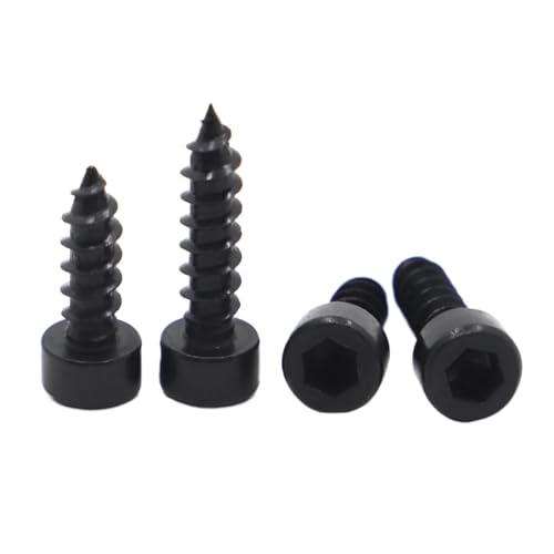 selbstschneidende Schrauben aus Edelstahl, 50 Stück schwarze Kopfschrauben aus Kohlenstoffstahl M2 .6 Sechskant-Innensechskantschrauben mit Innensechskant(10mm,M2.6 50pcs) von SYBNIKOLF