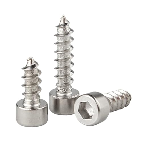 selbstschneidende Schrauben aus Edelstahl, 50 stücke 304 Edelstahl M2 .6 Hex Innensechskant Kappe Rundkopf Holz Blechschraube(8mm,M2.6 (50pcs)) von SYBNIKOLF