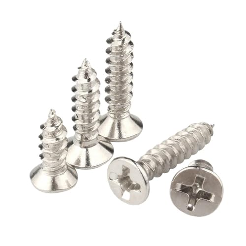 selbstschneidende Schrauben aus Edelstahl, 50 stücke Kreuzschlitz Senkkopf Selbstschneidende Schraube M5 .5 Edelstahl Möbel(18mm X50pcs,M5.5) von SYBNIKOLF