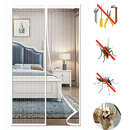 Fliegengitter Tür Insektenschutz Magnet Fliegenvorhang - Kinderleichte Klebemontage Ohne Bohren für Wohnzimmer Balkontür Terrassentür von SYC
