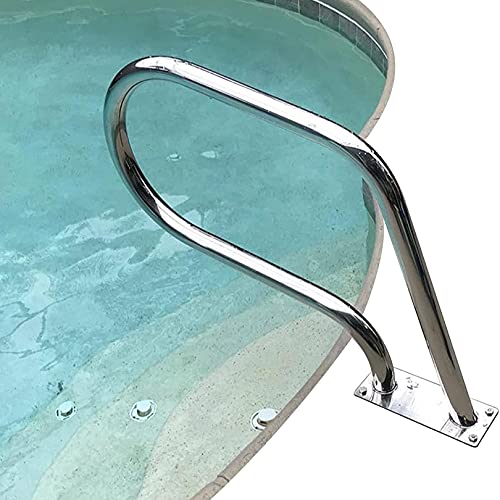 SYCARPET Schwimmbad-Handlauf 32 "x 22,5" Pool-Geländer für in den Boden eingelassenen Pool-Einstieg Spa-Handlauf aus Edelstahl 304 Rostfreier Pool-Geländer mit Schnellmontage-Basis von SYCARPET