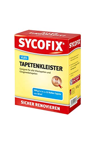 Vliestapetenkleister 500 g, hohe Anfangshaftung und Endklebkraft, zur Verklebung von Vliestapeten mit glatter und geprägter Rückseite sowie von Glasgewebetapeten, farblos von SYCOFIX