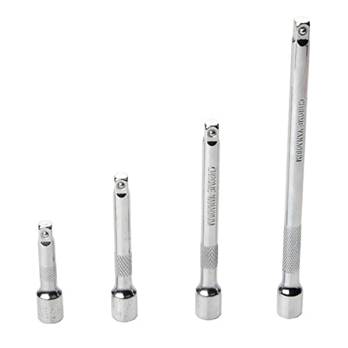SYCOOVEN 4-teiliges Steckschlüssel-Verlängerungs-Set, 6,35 mm (1/4 Zoll), professionelles Steckschlüssel-Verlängerungsset, 50 mm, 75 mm, 100 mm, 150 mm, hochwertige Stahlkonstruktion (Größe: Set) von SYCOOVEN