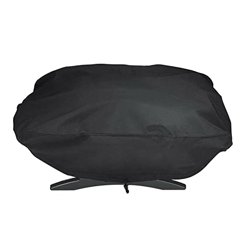 SYCOOVEN Outdoor-Grillabdeckung, kompatibel für Weber Q Serie Q 100/1000 Serie, wasserdichte Grillabdeckungen für Weber 7110, tragbare robuste Gasgrillabdeckung, BBQ-Abdeckung (Schwarz) von SYCOOVEN