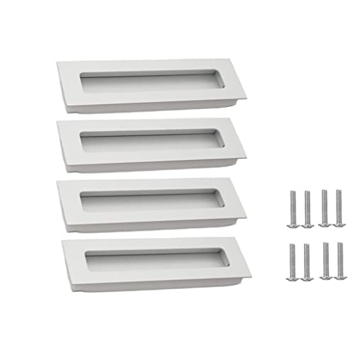 SYDARSYN 4 Stück Aluminiumlegierung Muldengriffe Rechteckig Möbelgriffe, Matt Griffe für Küchenschränke Schiebetür Tatami (140x42mm) von SYDARSYN