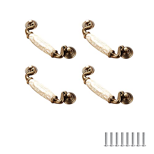 SYDARSYN 4 Stück Schrankgriff Möbelgriff Antik Vintage Keramik Blumenmuster Schranktürgriffen Möbelschubladengriffe Griffe für Kleiderschrank Garderobenstangen 115mm von SYDARSYN