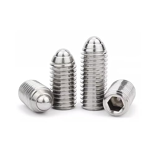 SYDARSYN Kugelkopf Madenschrauben 304 Edelstahl Gewindestifte Innensechskant-Schrauben Feder Kugel Plunger M4x12mm (5 Stück) von SYDARSYN