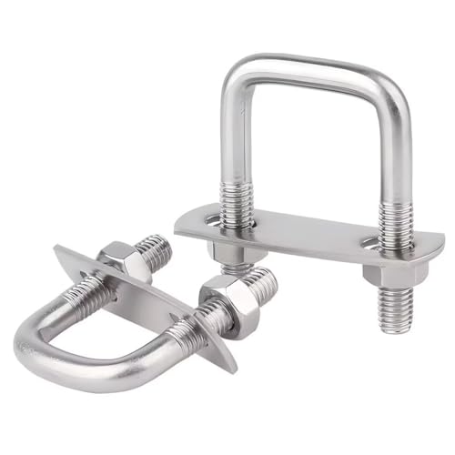 SYDARSYN M8 Vierkant U-Bolzen 30mm Innenbreite 60mm Höhe Edelstahl Quadratische Bügelbolzen mit Muttern und Rahmenplatte (2 Stück) von SYDARSYN