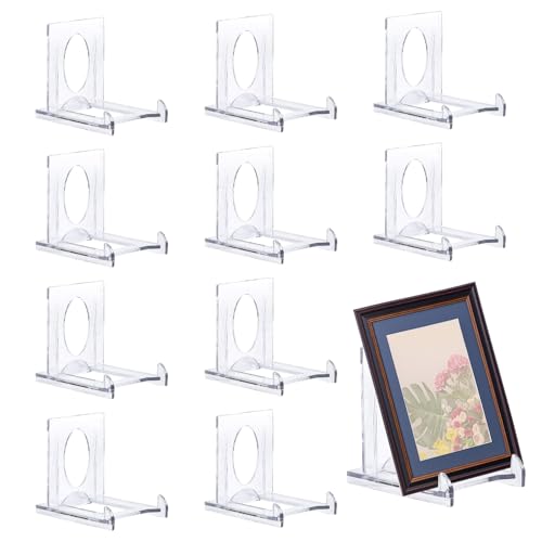 SYEYCW 10 Stück Acryl-Display-Ständer, klar, verstellbar, transparenter Acryl-Kunststoff-Präsentationsständer, multifunktionaler Kartenständer, für Fotos, Tischkarten, Handys, Spielkarten, Bücher von SYEYCW