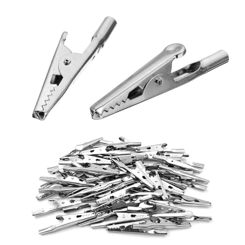 SYEYCW 60 Stück Krokodilklemmen, Krokodilklemme Vernickelt mit Einer Länge von 52 Mm, Krokodilklemmen aus Metall, Elektrische Test-Krokodilklemmen, für Laborarbeiten und Elektrische Tests SYEYCW 60 Stück Krokodilklemmen, Krokodilklemme Vernickelt mit Einer Länge von 52 Mm, Krokodilklemmen aus Metall, Elektrische Test-Krokodilklemmen, für Laborarbeiten und Elektrische Tests von SYEYCW