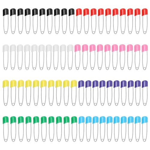 SYEYCW 80 Stück Safety Pins, Bunte Windel Sicherheitsnadeln, 55 mm Windel Push-in Pins, Sicherheitssperre Edelstahl Kunststoff Kopf Sicherheitsnadeln, für Terry Quadrate, Flach und Prefold Windeln SYEYCW 80 Stück Safety Pins, Bunte Windel Sicherheitsnadeln, 55 mm Windel Push-in Pins, Sicherheitssperre Edelstahl Kunststoff Kopf Sicherheitsnadeln, für Terry Quadrate, Flach und Prefold Windeln von SYEYCW