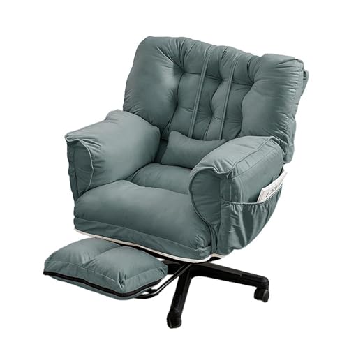 JINMUXUAN Ergonomischer Heimcomputerstuhl mit neigbarer Rückenlehne, bequemer gepolsterter Drehstuhl, Büro-Schreibtischstuhl, höhenverstellbar, einfach zu montieren, Blau, Höhe 105115 cm, Schönheit von SYFJDBK