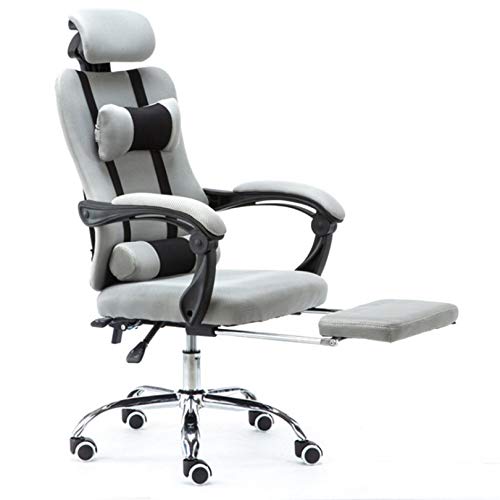 JINMUXUAN Spielstuhl, modernes und ergonomisches Design, verstellbare Höhe, Schreibtischstuhl, Computer-Chefsessel für Zuhause und Büro, schwarz, grau von SYFJDBK