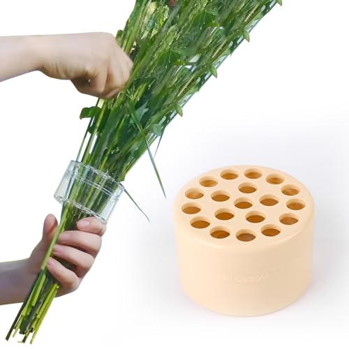 SYFUNLV Ikebana Twister,Spiral Blumenstrauß Stielhalter,Hanataba Blumenhalter,Transparenter Ikebana Stielhalter,DIY Blumenstrauß Halter Hanataba Design,für Blumendekoration,BüRo,Teestube (Gelb) von SYFUNLV