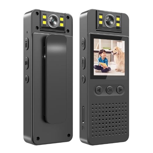 SYFUNLV Kleine Kamera WLAN,Mini Body Video Recorder,Tragbare Versteckte Kameras, mit 180° Drehbarem Objektiv,Karte Bewegungserkennung Nachtsicht Audio Video Aufzeichnung 1080P HD Kleine Kamera von SYFUNLV