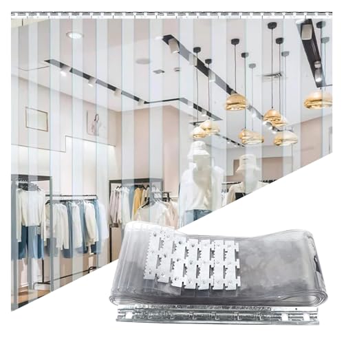 SYFXZZDS PVC Streifenvorhang Lamellen für Industriell Garage Geschäft, Wasserdicht PVC Vorhang Transparent Winddicht Staubdicht PVC Lamellenvorhang Streifenvorhang(135x240cm/53.15x94.49in) von SYFXZZDS