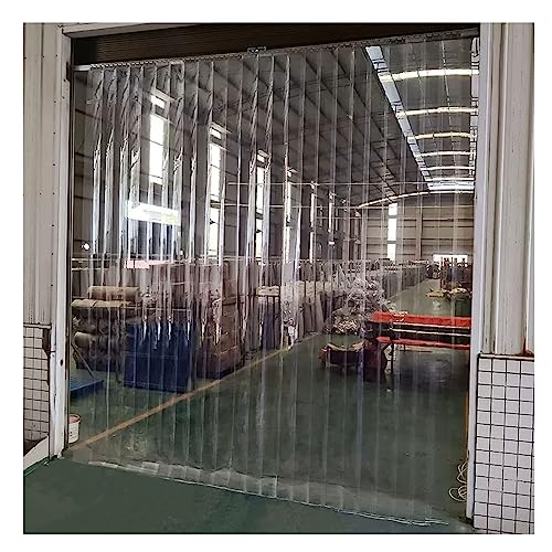 SYFXZZDS Türvorhang aus Kunststoff Vinylstreifen Transparenter PVC Vorhang Transparent Wasserdicht Werbung Industrieller Vorhang für Geschäft, Fabrik (Size : 105x200cm/41.34x78.74in) von SYFXZZDS