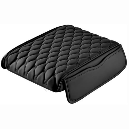 SYGWC Für Mazda RX-8 Auto Mittelkonsolenpolster,Leder Universal Memory Foam Auto Armlehne Mittelkonsole,rutschfest Auto Armlehne Box Abdeckung (Black) von SYGWC