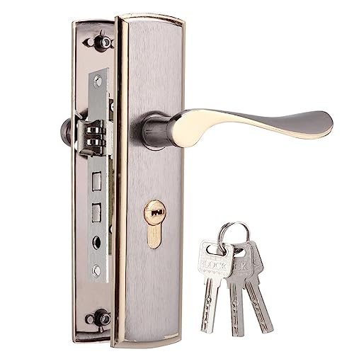 Einsteckzylinder Riegelschloss mit Schlüsseln, Langlebiges Aluminium Türschloss, Einsteckschloss für Schaufenstertüren für die Sicherheit zu Hause. Schlafzimmer, Wohnzimmer, Küche von SYH&AQYE