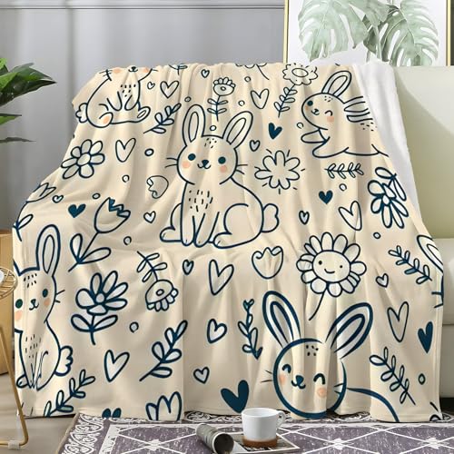 Flanell Fleecedecke, Ostern Sofadecke 230x270cm, Super Weiche Kaninchen, Blumen Kuscheldecke Flauschig, Beige Decke Groß, Warme Überwurfdecke für Couch Bett Sofa Deko -Af15 Flanell Fleecedecke, Ostern Sofadecke 230x270cm, Super Weiche Kaninchen, Blumen Kuscheldecke Flauschig, Beige Decke Groß, Warme Überwurfdecke für Couch Bett Sofa Deko -Af15 von SYHIEGO