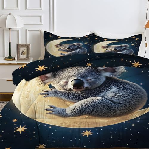 Koala Bettdecke 135x200 4 Jahreszeiten, Mond und Stern Ganzjahresdecke 135 x 200, Weiche Bettdecke Ohne Bezug, Waschbare Bettdecken Galaxie Nachthimmel Steppdecke Schlafdecke, G&4 Koala Bettdecke 135x200 4 Jahreszeiten, Mond und Stern Ganzjahresdecke 135 x 200, Weiche Bettdecke Ohne Bezug, Waschbare Bettdecken Galaxie Nachthimmel Steppdecke Schlafdecke, G&4 von SYHIEGO