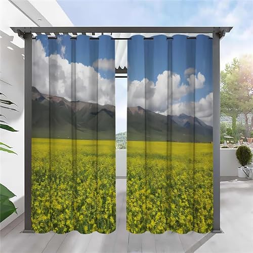 SYHIEGO Landschaft Outdoor Vorhang Wetterfest Rapsblüten Outdoor Vorhänge mit Ösen Wasserdicht Outdoor Gardinen 2er Set Outdoorvorhänge für Balkon Pavillon Terrasse, 132x275cm SYHIEGO Landschaft Outdoor Vorhang Wetterfest Rapsblüten Outdoor Vorhänge mit Ösen Wasserdicht Outdoor Gardinen 2er Set Outdoorvorhänge für Balkon Pavillon Terrasse, 132x275cm von SYHIEGO