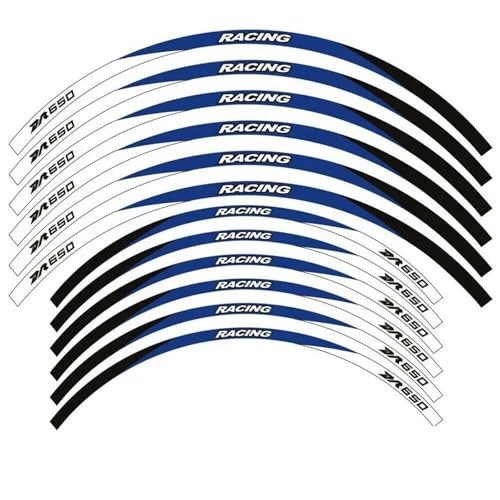 Motorrad 18 Zoll Rad Aufkleber Reflektierende Felge Für Suzuki DR650S DR650SE DR 650S 650SE Dekorative Zubehör Dekorationen(Blue B) von SYHJKX