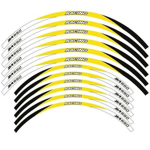 Motorrad 18 Zoll Rad Aufkleber Reflektierende Felge Für Suzuki DR650S DR650SE DR 650S 650SE Dekorative Zubehör Dekorationen(Yellow B) von SYHJKX