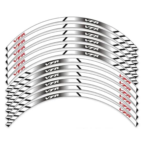 Motorrad Rad Aufkleber Kontur Dekoration Hub Felge Reflektierende Set Für Honda VFR VFR750 VFR800 VFR1200 VFR1200F Dekorationen(Silver) von SYHJKX