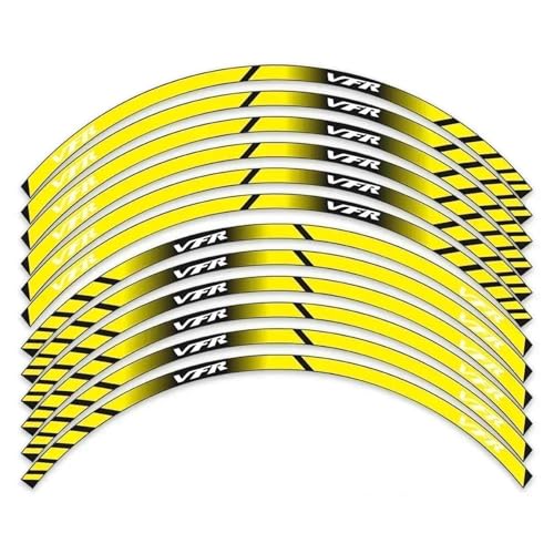Motorrad Rad Aufkleber Kontur Dekoration Hub Felge Reflektierende Set Für Honda VFR VFR750 VFR800 VFR1200 VFR1200F Dekorationen(Yellow) von SYHJKX