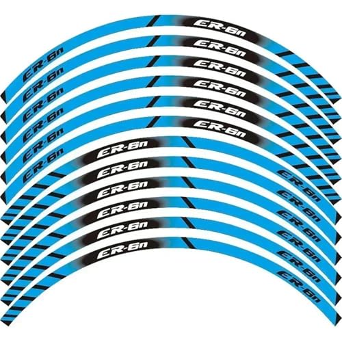 Motorrad Rad Aufkleber Kontur Dekoration Reflektierende Hub Felge Wasserdicht Set Für Kawasaki ER-6N ER6N Dekorationen(Blue) von SYHJKX