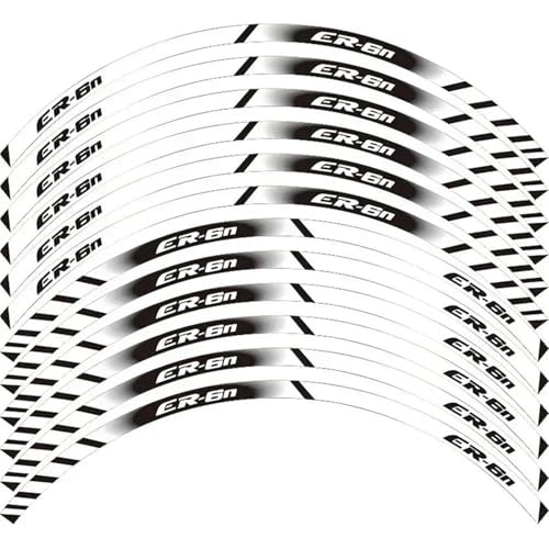 Motorrad Rad Aufkleber Kontur Dekoration Reflektierende Hub Felge Wasserdicht Set Für Kawasaki ER-6N ER6N Dekorationen(Silver) von SYHJKX