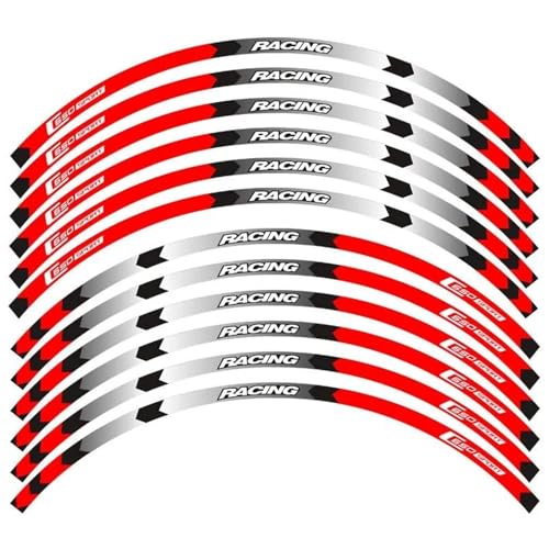 Motorrad-Radaufkleber 7 Stil 15 Zoll Reifenaufkleber Felge Reflektierend Wasserdicht Dekorativ Für BMW C650 Sport Dekorationen(A Red) von SYHJKX