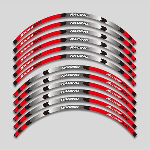 Motorrad-Radaufkleber Im Inneren Nabenaufkleber Randstreifenband Reflektierend Dekorativ Für BMW S1000XR S1000 XR Dekorationen(Red A) von SYHJKX