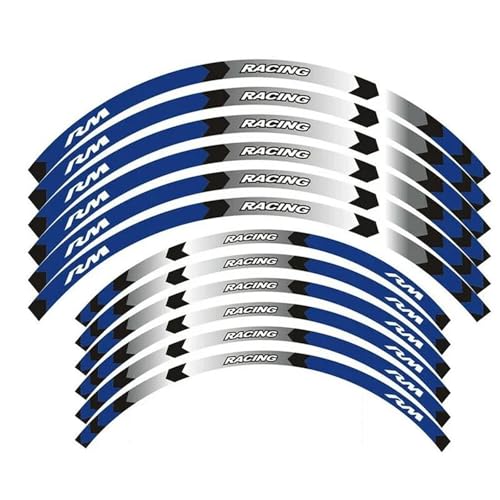 Motorrad-Radaufkleber Randstreifen Klebeband Reflektierende Dekorative Aufkleber Zubehör Für Suzuki RM 125 250 1990–2008 Dekorationen(Blue) von SYHJKX