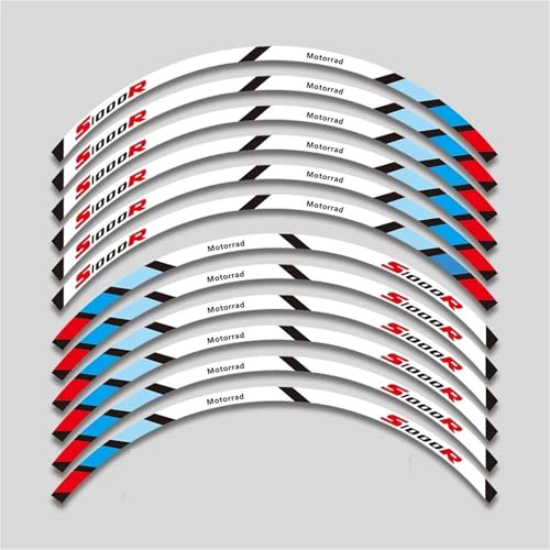 Motorrad-Radaufkleber Wasserdicht Reflektierende Aufkleber Felgenstreifen-Set Für BMW S1000R S1000 R Dekoratives Zubehör Dekorationen(White b) von SYHJKX