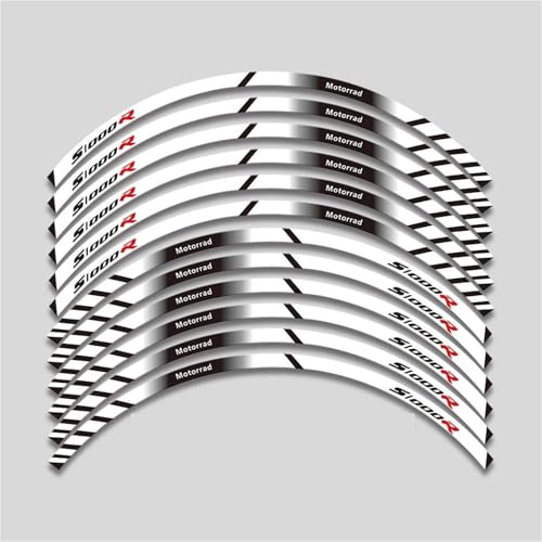 Motorrad-Radaufkleber Wasserdicht Reflektierende Aufkleber Felgenstreifen-Set Für BMW S1000R S1000 R Dekoratives Zubehör Dekorationen(White c) von SYHJKX