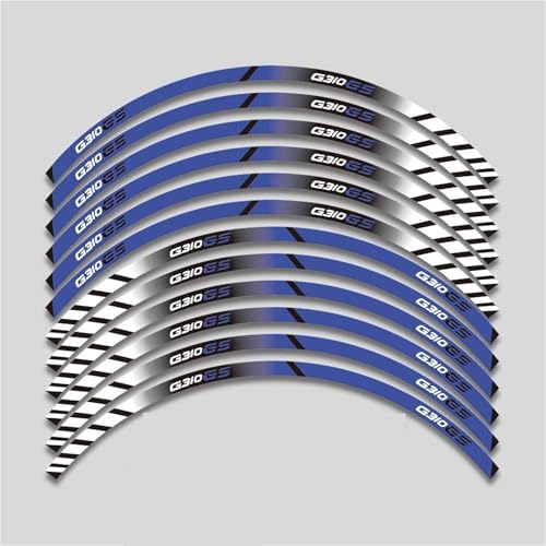 SYHJKX 17 Zoll Motorrad Räder Aufkleber Felgen Reifen Reflektierende Streifen Dekorative Abziehbilder Set Zubehör Für BMW G310GS Dekorationen(Bule) von SYHJKX