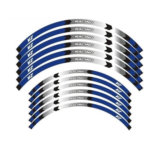 SYHJKX 21" 19 Motorrad-Radaufkleber Rim Stripes Tape Reflektierende Dekorative Aufkleber Für Yamaha YZ250F YZ450F YZ450FX YZ125 YZ250 Dekorationen(Blue) von SYHJKX